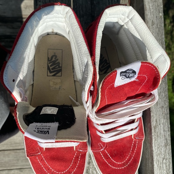 Red High Too Vans size 9.5 (Barely worn) - Picture 3 of 3